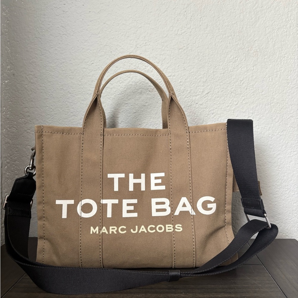 Marc Jacobs Brown Tote with White Lettering